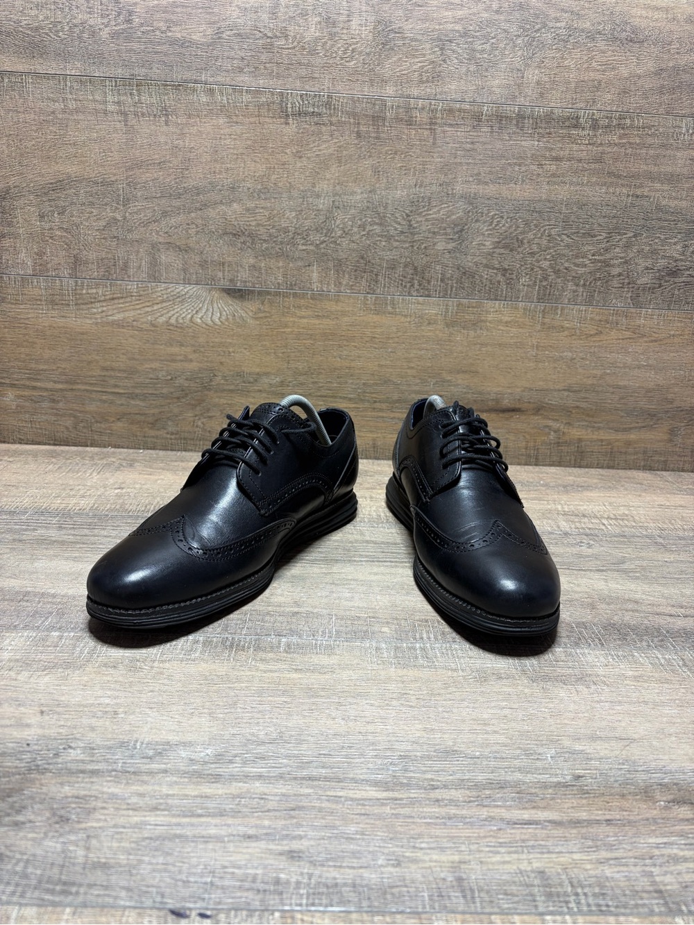 Cole Haan Black Leather Wingtip Oxfords